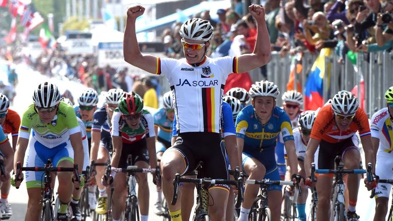 Germany's Jonas Bokeloh won the junior men's road race