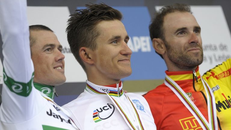 Kwiatkowski, Gerrans and Valverde on the podium