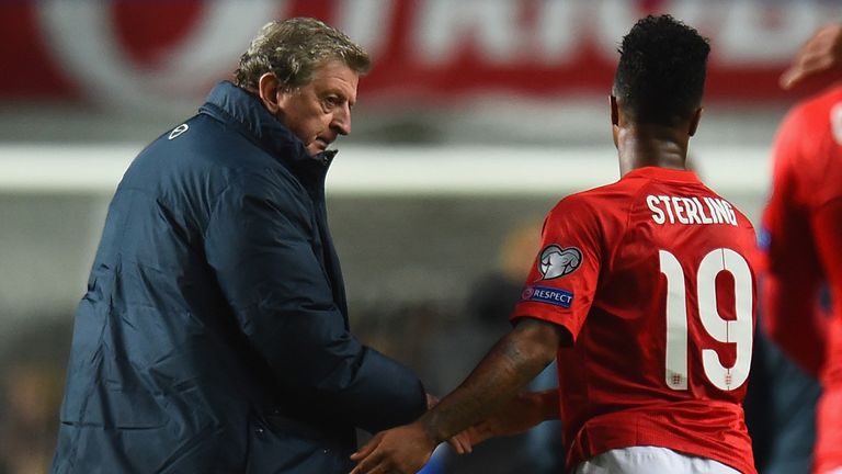 Hodgson: Shakes hands with Sterling after win in Tallinn
