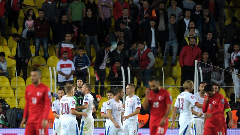 Czech Republic: Players celebrating win in Istanbul