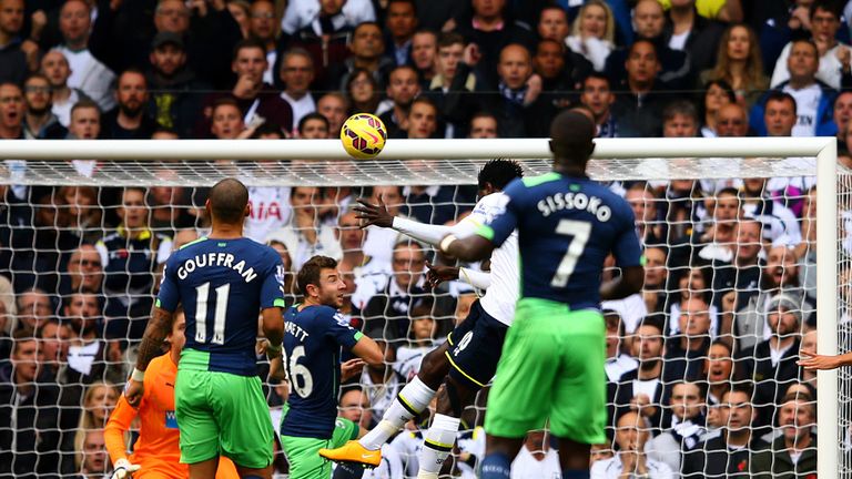Emmanuel Adebayor: Headed Tottenham in front