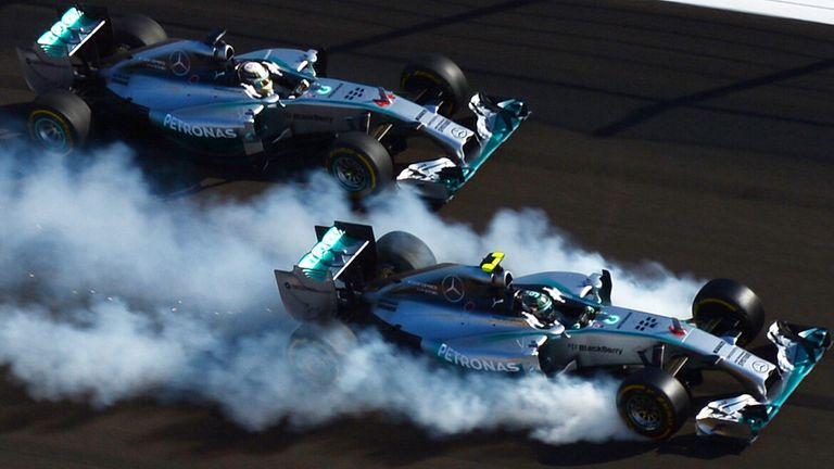 Braking bad: Rosberg locked up to hand the lead of the Russian GP to Hamilton in October
