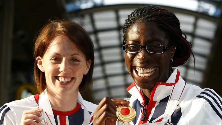 Nicola Sanders (left) and Christine Ohuruogu:  The pair won medals in the 400 metres in the World Athletics Championships in 2007