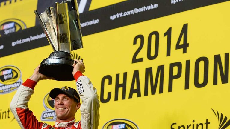 Kevin Harvick celebrates his NASCAR Sprint Cup success