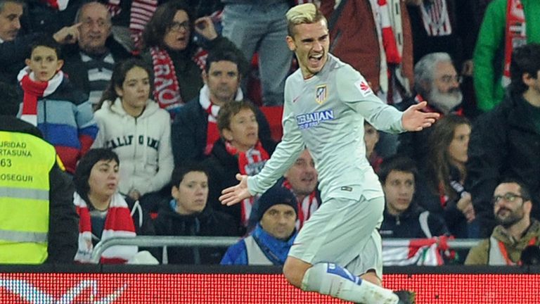 Antoine Griezmann celebrates his second goal