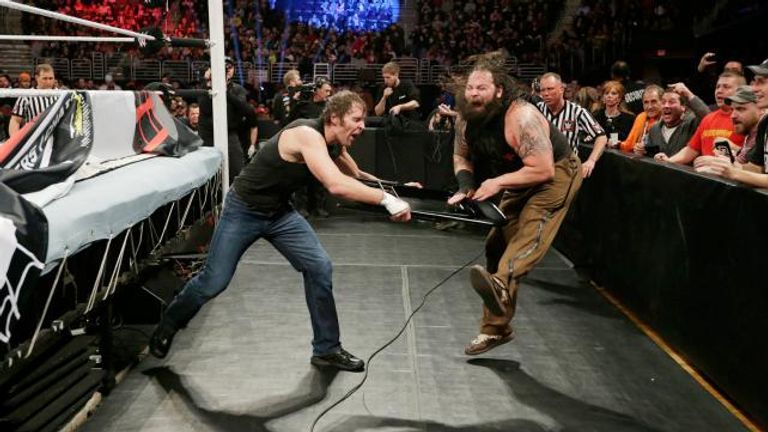 Ambrose used all manner of weapons to whack Wyatt