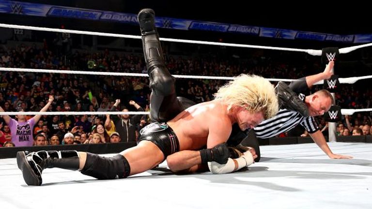 Dolph Ziggler pins Seth Rollins after administering a Zig Zag