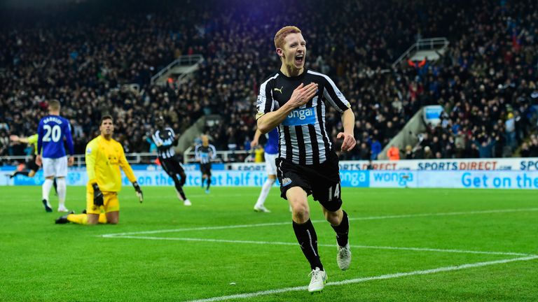Jack Colback: Celebrates his first goal for Newcastle