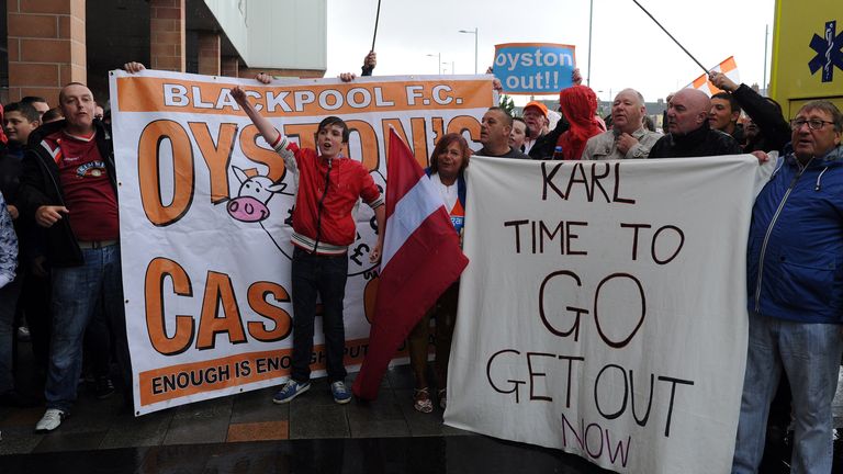 Blackpool fans have consistently protested against the Oyston's ownership