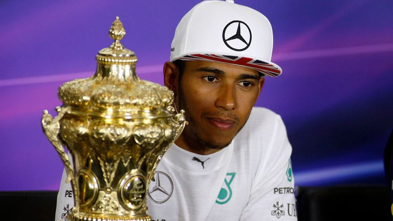 Lewis Hamilton after winning the British Grand Prix at Silverstone in July