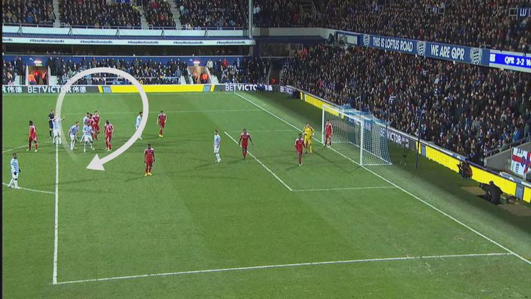 West Brom players (circled) all concentrate on their man, rather than the incoming corner
