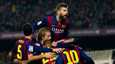 Barcelona: Celebrate after Neymar's opener against Atletico Madrid