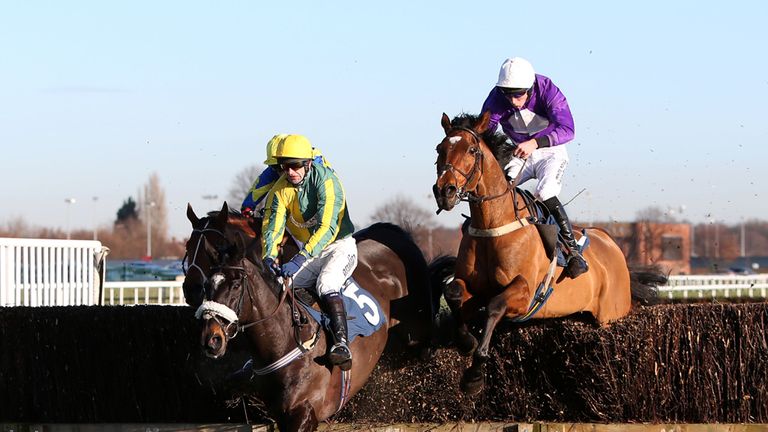 Robbie ridden by James Reveley (right) in action at Doncaster