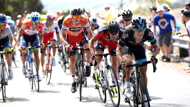 Richie Porte attacks on stage five of the 2015 Santos Tour Down Under