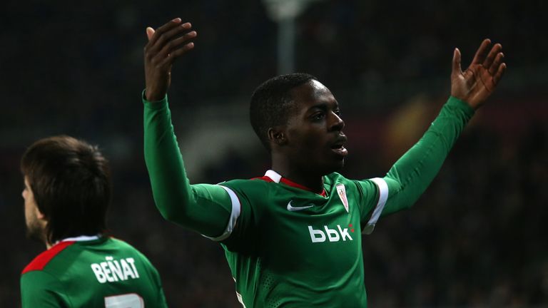 Inaki Williams: Celebrates after scoring against Torino on Thursday