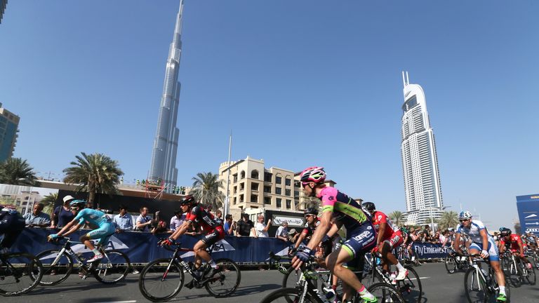 The inaugural Dubai Tour in February passed by the Burj Khalifa, the world's tallest building (Picture: Warren Little, Getty)