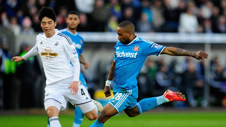 Jermain Defoe scored the opener in the 1-1 draw at Swansea on Saturday