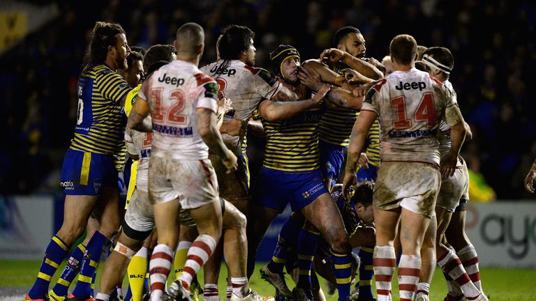 Tempers flare between Warrington and St George Illawarra