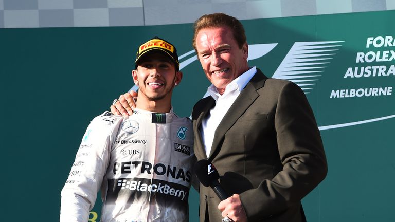 lewis hamilton arnold schwarzenegger