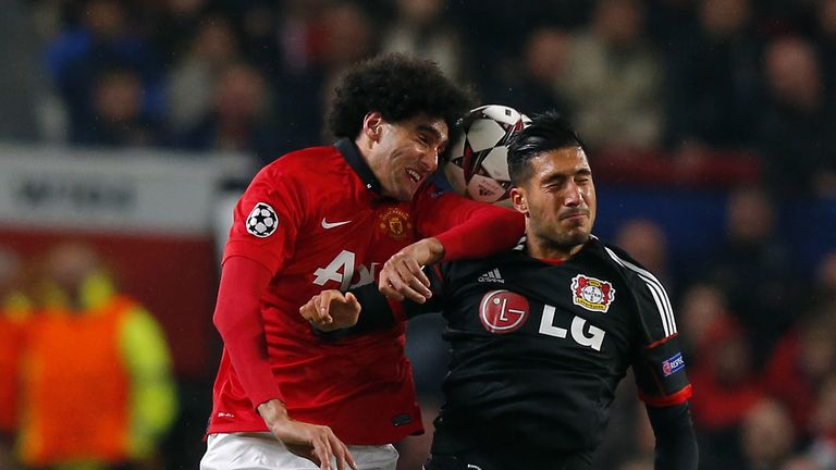 Marouane Fellaini can be expected to test Emre Can in the air