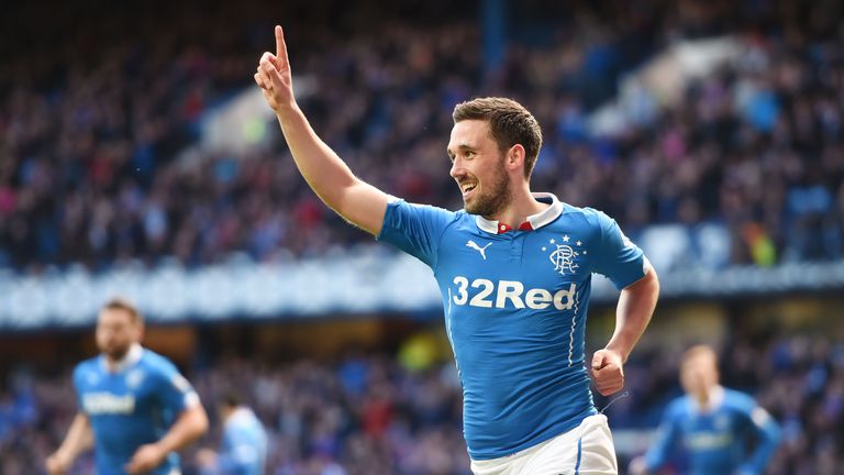 Nicky Clark celebrates after putting his side 1-0 up