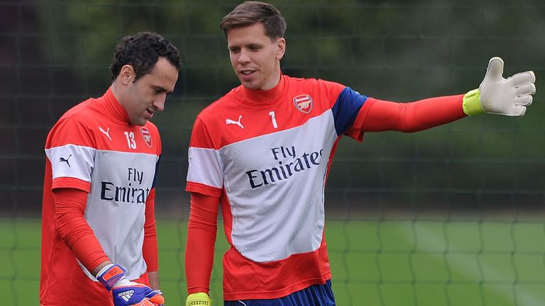 David Ospina with Szczesny - he has impressed since taking over from the Pole as No 1