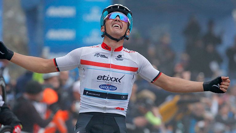 Julian Alaphilippe finished 47 seconds ahead of overnight leader Peter Sagan