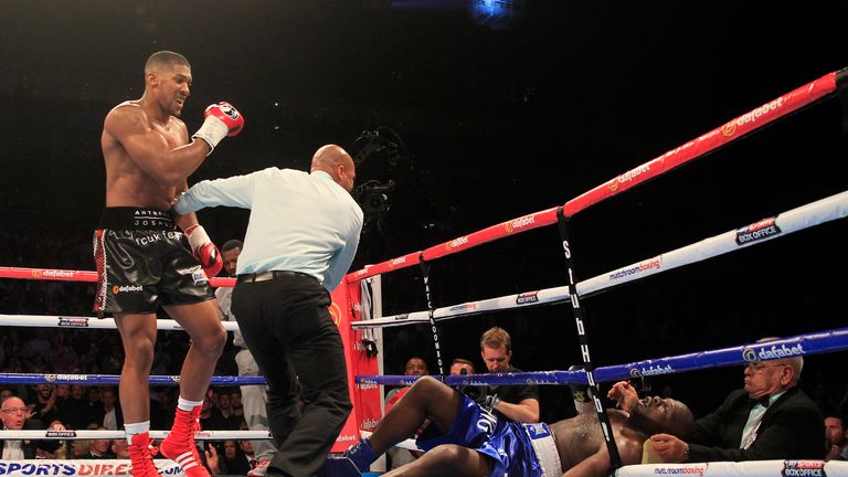 Anthony Joshua: Had not trouble disposing of Johnson (Pic by Lawrence Lustig)