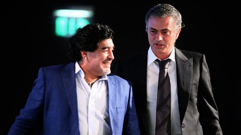 Image result for Better than Guardiola? Maradona backs Mourinho as the world's best