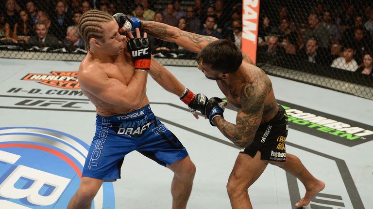 Urijah Faber (L) is coaching opposite McGregor