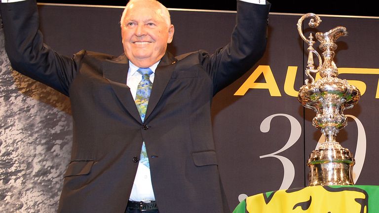 Alan Bond: Photographed during a 30th anniversary  function in 2013 to celebrate Australia's famous victory in the America's Cup