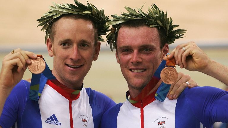 Sir Bradley Wiggins and Rob Hayles won two medals together at the 2004 Athens Olympic Games