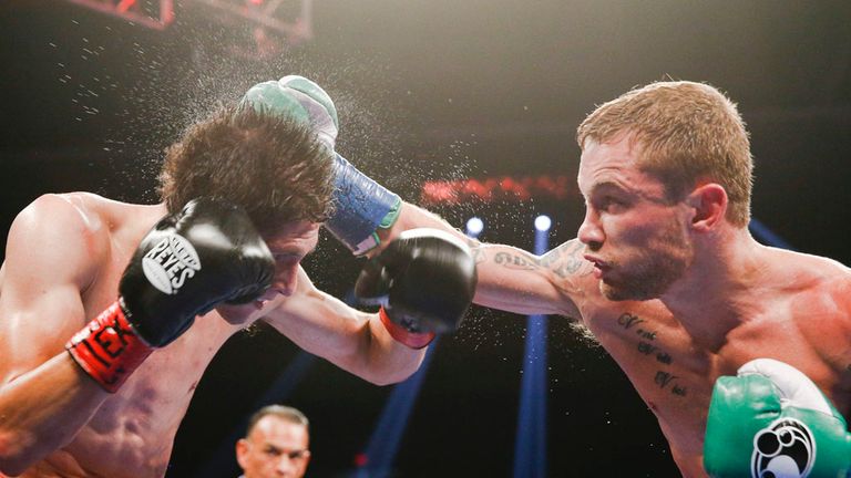 Frampton in action against Alejandro Gonzalez Jr