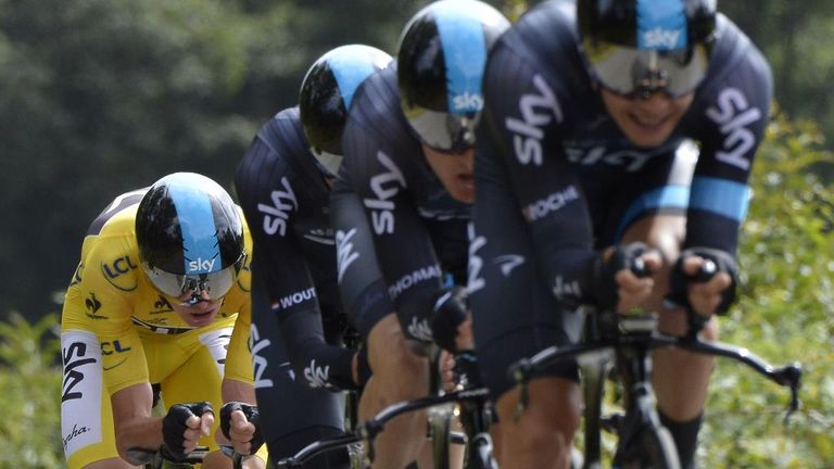 Chris Froome's Team Sky finished second behind BMC Racing on the Tour de France stage nine team time trial