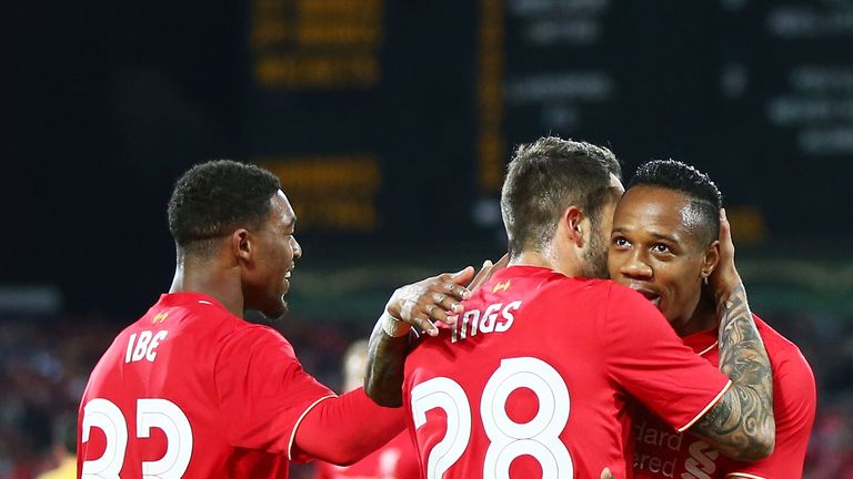 Ings celebrates his first goal in Liverpool red