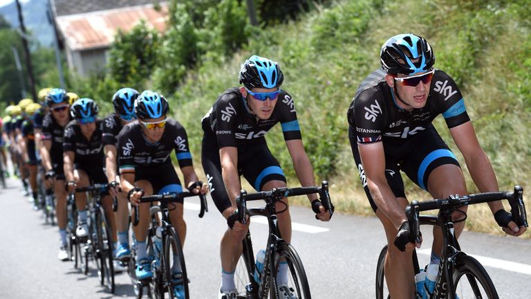 Ian Stannard (right) and Luke Rowe (second from right) have both signed new contracts with Team Sky