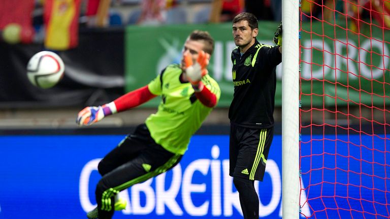 De Gea is set to be the successor to Iker Casillas (right) at Real Madrid