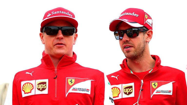 Staying together for 2016: Ferrari team-mates Kimi Raikkonen and Sebastian Vettel
