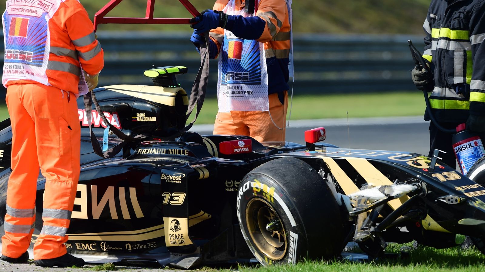 WATCH Pastor Maldonado crashes in Belgian GP Practice One F1 News