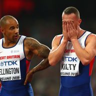James Ellington (left) and Richard Kilty cant believe they failed to finish in the relay final 