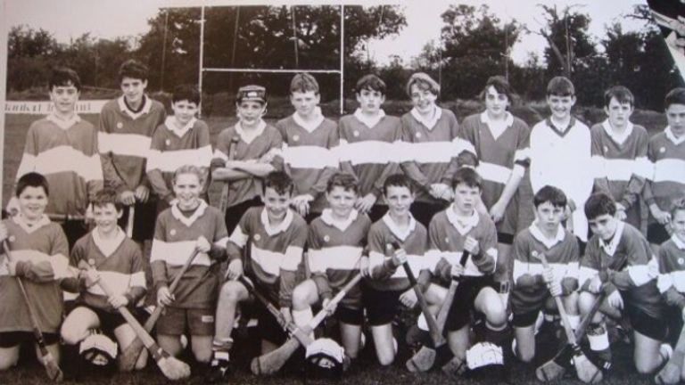 Matthew Macklin (back row, fourth from left) pictured with John Mitchels
