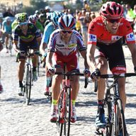 Tom Dumoulin (right) dropped his closest rivals with a late attack on stage 19 of the Vuelta a Espana