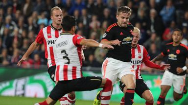 Image of Hector Moreno makes the challenge on Luke Shaw which ended up breaking the leg of the Manchester United defender