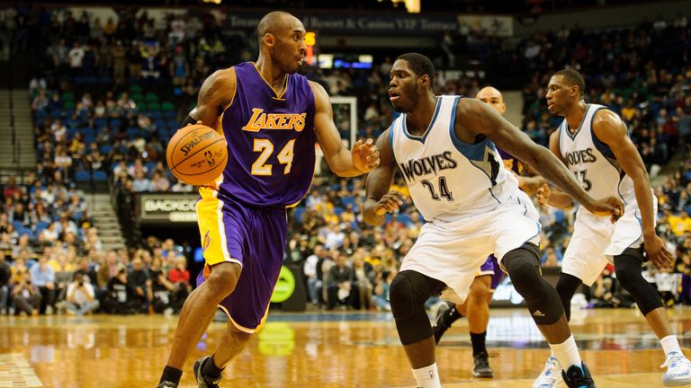 Anthony Bennett (right) trying to stop Kobe Bryant last season - Bennett has signed for the Raptors