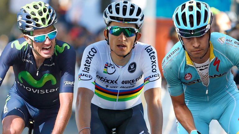 From left, Benat Intxausti, Michal Kwiatkowski and Mikel Landa are among Team Sky's seven new signings