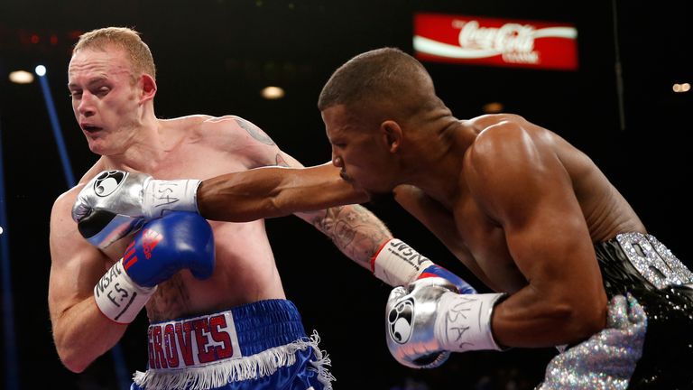 Jack connects with a right to Groves