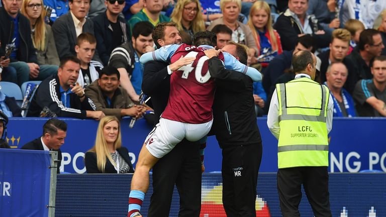 Jack Grealish celebrates with manager Tim Sherwood