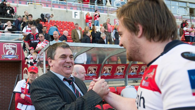 Leigh Director Derek Beaumont (left) says Bradford owner Marc Green will be refused entry on Saturday