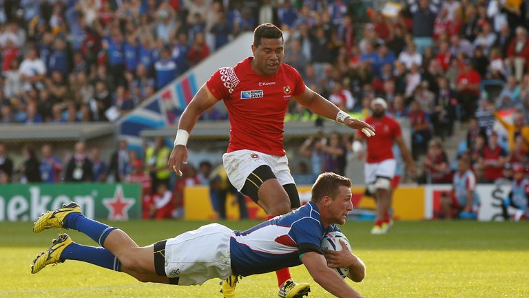 Johan Tromp scored a try to bring Namibia back into the game against Tonga