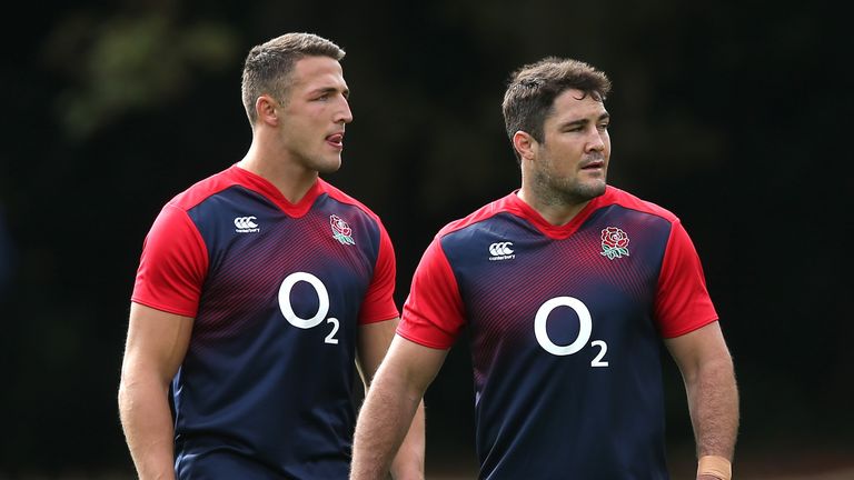 Sam Burgess (left) and Brad Barritt form England's latest centre partnership